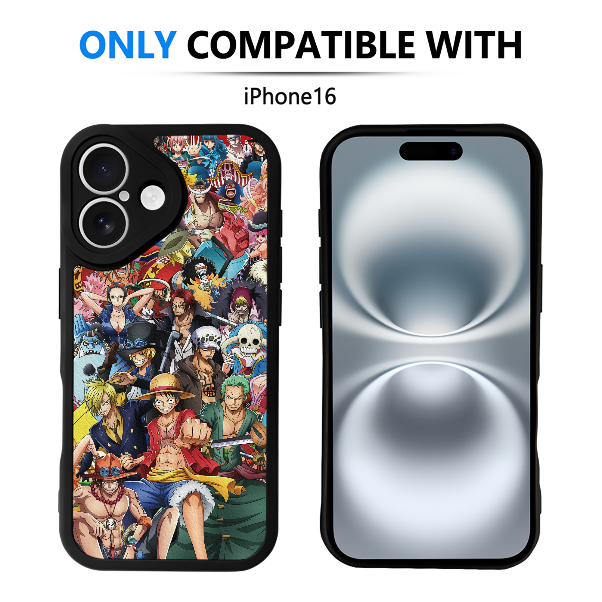 （画像用） ワンピース ONE PIECE 【iPhone 16シリーズ対応】シリコンスマホケース（レザー調） 材質：シリコン